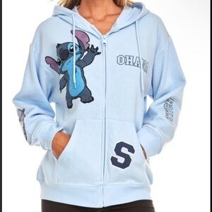 Disney Ladies Lilo and Stitch Sweatshirt Zip Up Hoodie Size Large